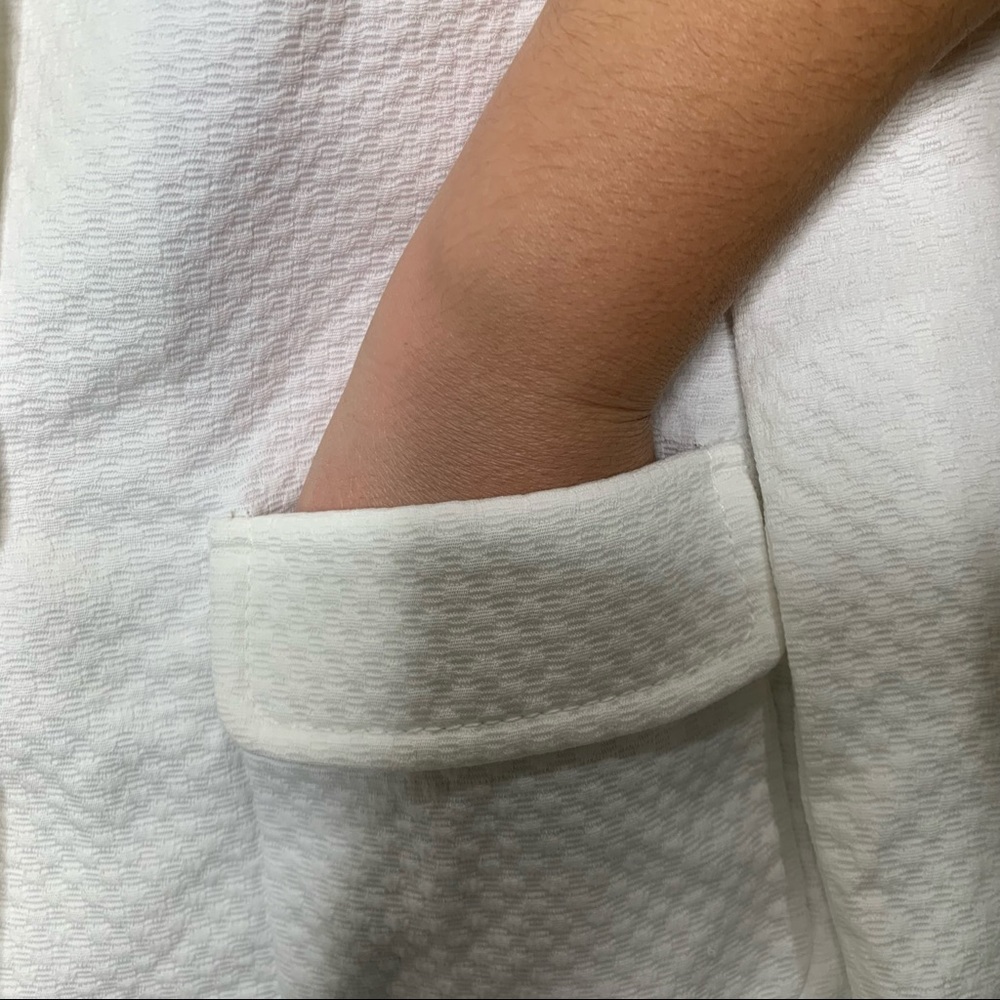 Faconnable White Double-Breasted Textured Blazer - Picture 4 of 7